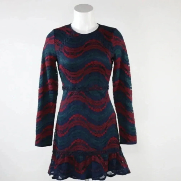 Moon River Striped Lace Dress - Picture 1 of 2